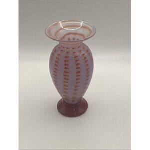 Thames Glass Matthew Buechner Rare Light Purple Orange Red Vase Hard To Find 5”